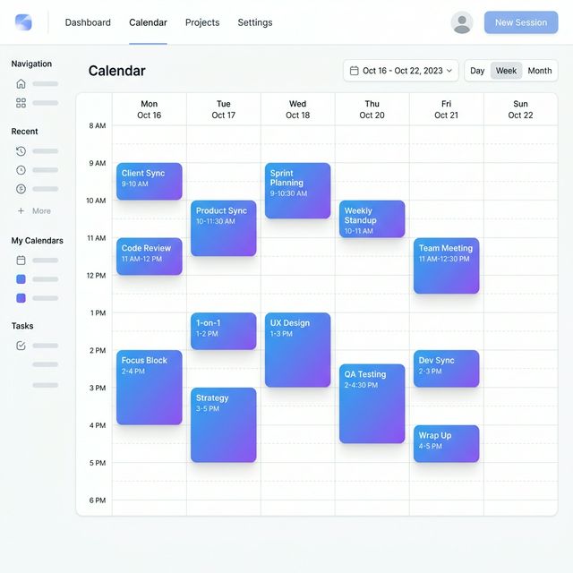 Calendar Weekly UI